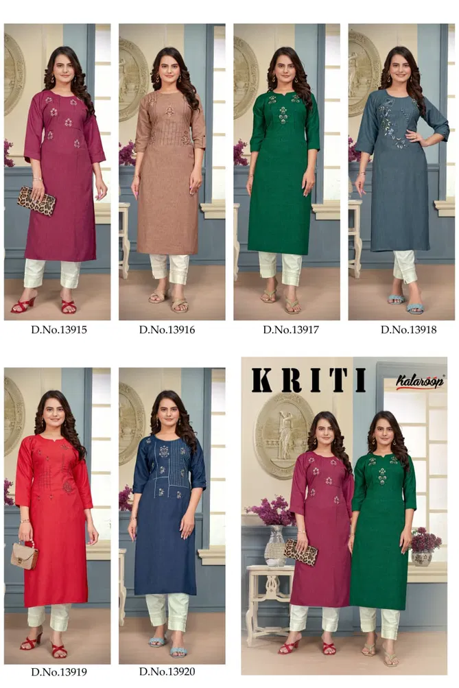 Kriti By Kalaroop Viscose Liquid Designer Kurtis Wholesale Shop In Surat